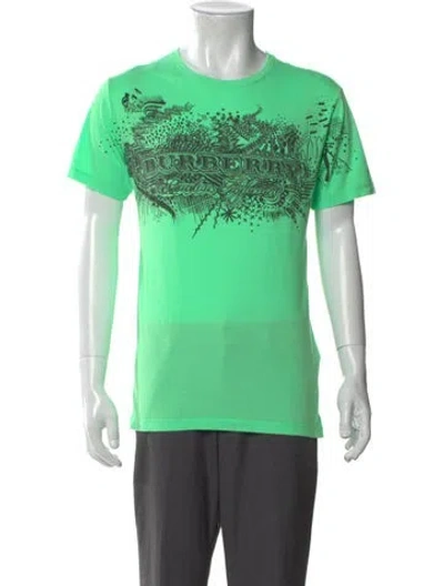 Pre-owned Burberry Graphic Print Crew Neck T-shirt In Green
