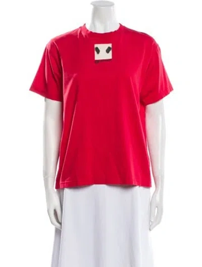Pre-owned Burberry Graphic Print Crew Neck T-shirt In Red