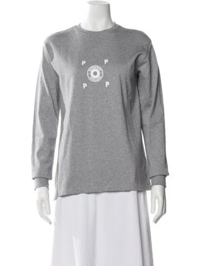 Pre-owned Burberry Graphic Print Crew Neck T-shirt W/ Tags In Gray