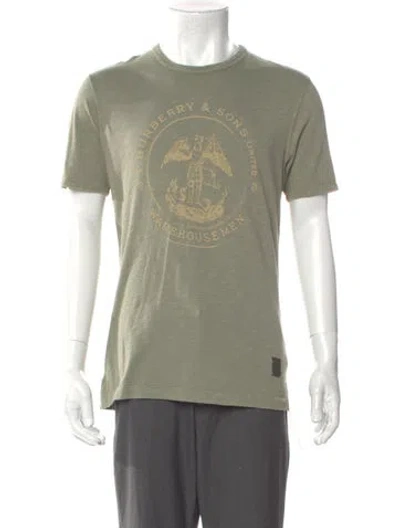 Pre-owned Burberry Graphic Print Crew Neck T-shirt W/ Tags In Green