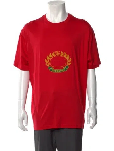 Pre-owned Burberry Graphic Print Crew Neck T-shirt W/ Tags In Red