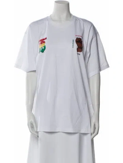 Pre-owned Burberry Graphic Print Crew Neck T-shirt W/ Tags In White