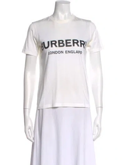 Pre-owned Burberry Graphic Print Crew Neck T-shirt In White