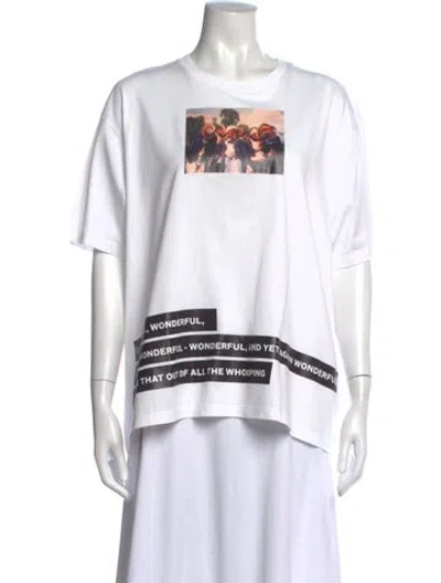 Pre-owned Burberry Graphic Print Crew Neck T-shirt In White