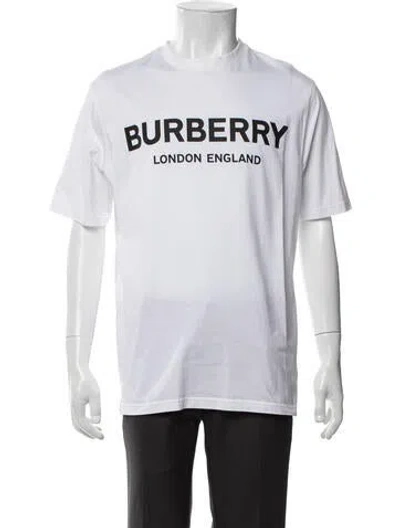 Pre-owned Burberry Graphic Print Crew Neck T-shirt In White