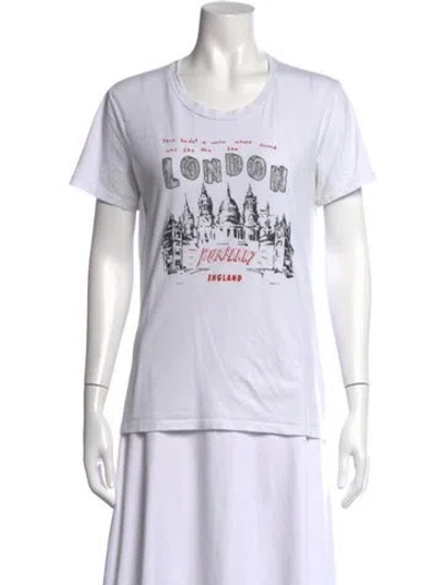Pre-owned Burberry Graphic Print Crew Neck T-shirt In White