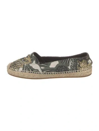 Pre-owned Burberry Graphic Print Espadrilles In Green