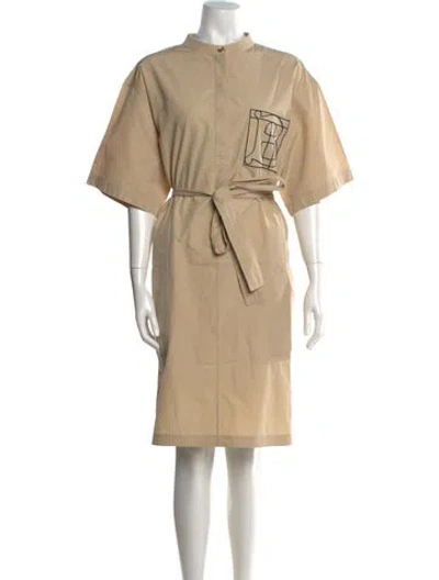 Pre-owned Burberry Graphic Print Knee-length Dress In Neutral