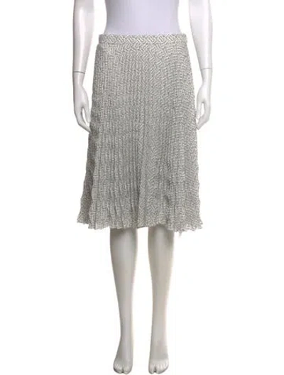Pre-owned Burberry Graphic Print Midi Length Skirt In White