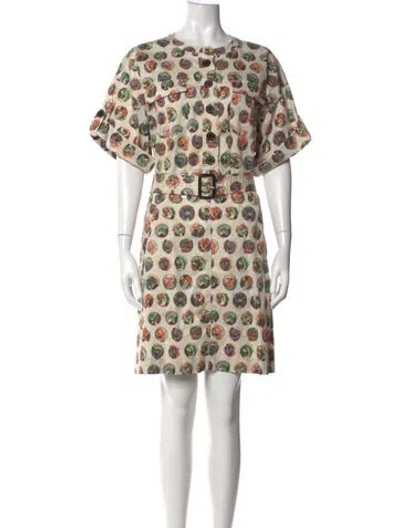 Pre-owned Burberry Graphic Print Mini Dress In Neutrals