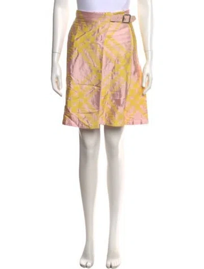 Pre-owned Burberry Graphic Print Mini Skirt In Pink