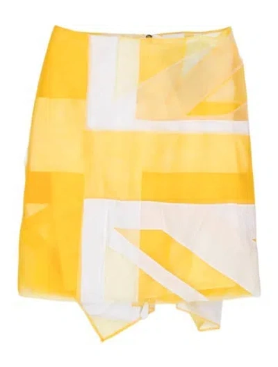 Pre-owned Burberry Graphic Print Mini Skirt W/ Tags In Yellow
