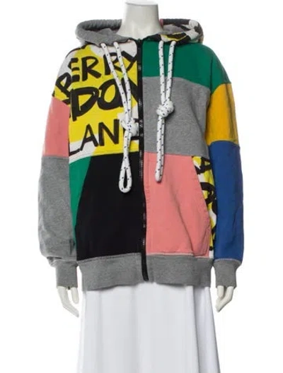 Pre-owned Burberry Graphic Print Mock Neck Sweatshirt In Gray