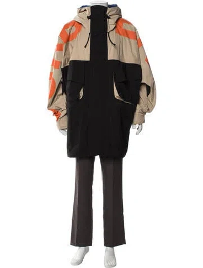 Pre-owned Burberry Graphic Print Parka In Black