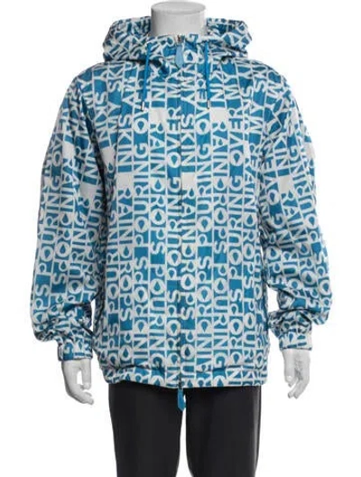 Pre-owned Burberry Graphic Print Parka In Blue