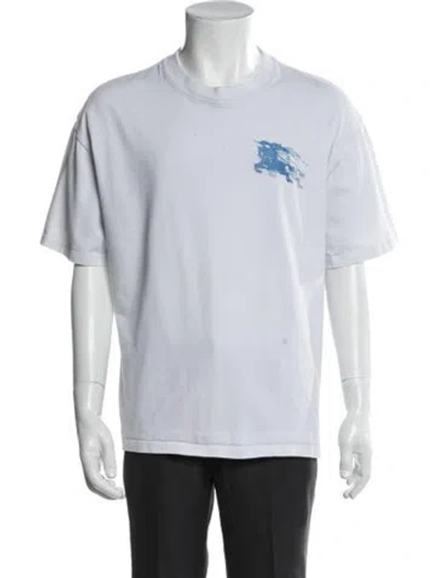 Pre-owned Burberry Graphic Print Short Sleeve Shirt In Blue