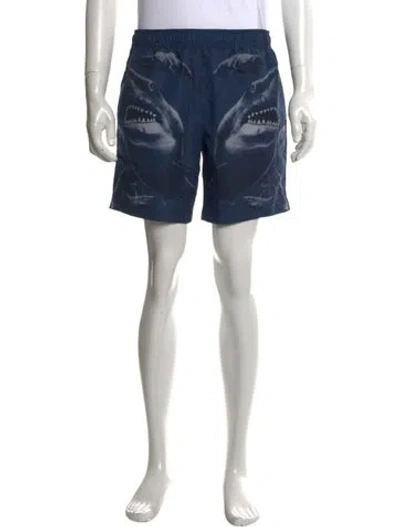 Pre-owned Burberry Graphic Print Shorts In Blue