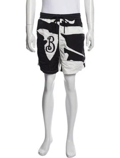 Pre-owned Burberry Graphic Print Swim Trunks In Grey