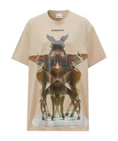 Burberry Graphic-print T-shirt In Nude