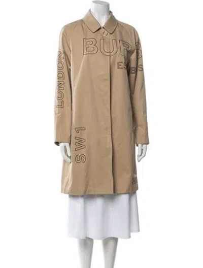 Pre-owned Burberry Graphic Print Trench Coat In Neutrals