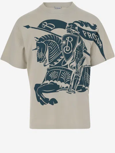 Burberry Graphic Printed Crewneck T-shirt In Plaster