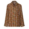 Burberry Bus Motif Pajama Shirt In Brown