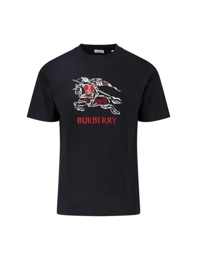 Burberry Graphic Short-sleeve Crewneck T-shirt In Black