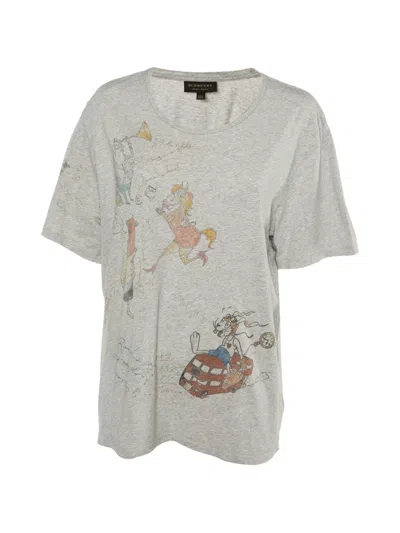 Pre-owned Burberry Graphic-print Cotton T-shirt In Gray