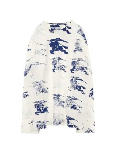 Pre-owned Burberry Graphic-print Long-sleeve T-shirt In White