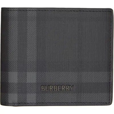 Burberry Gray City Check Bifold Wallet In C3331 Iron