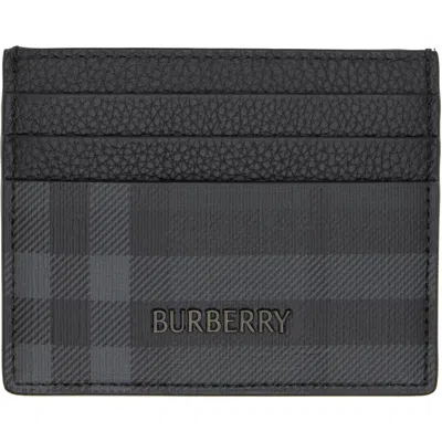Burberry Gray City Check Card Holder In C3331 Iron