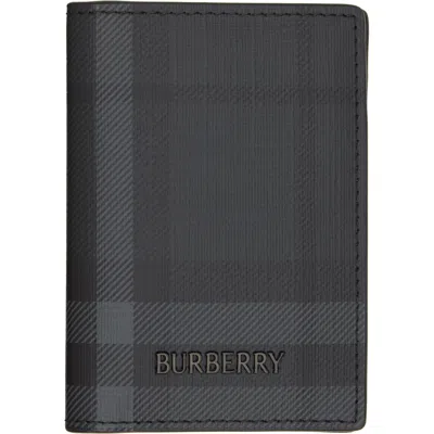 Burberry Gray City Check Folding Card Holder In C3331 Iron