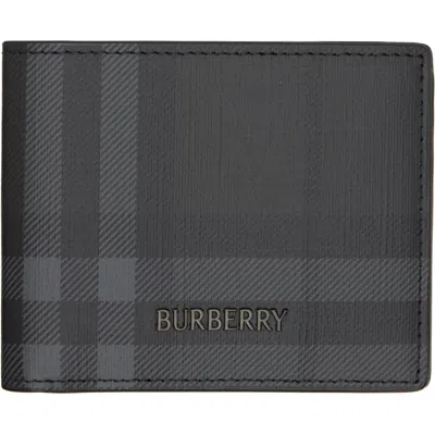 Burberry Gray City Check Slim Bifold Wallet In C3331 Iron