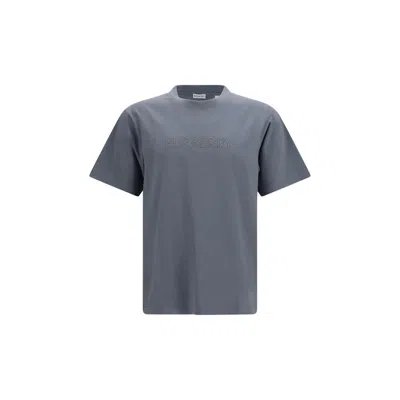 Burberry Mens Forecast Grey Logo Cotton-jersey T-shirt In Blue