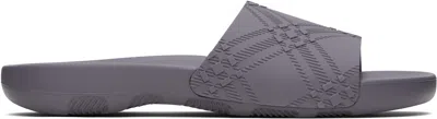 Burberry Gray Embossed Check Dive Pool Slides