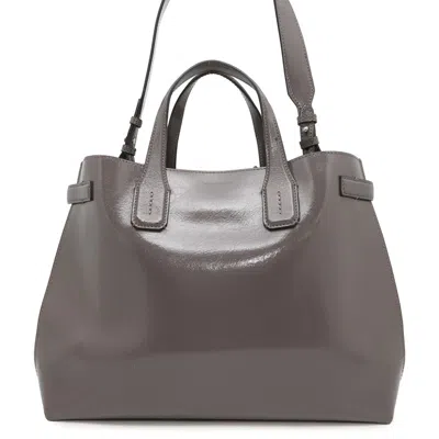 Pre-owned Burberry Gray Leather Handbag Shoulder Bag ()
