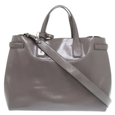 Pre-owned Burberry Gray Leather Shoulder Bag ()