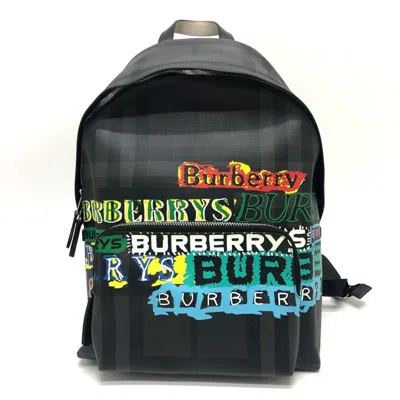 Pre-owned Burberry Gray Multi-color Pvc Backpack () In Gray, Multi-color