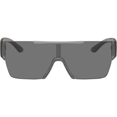 Burberry Grey Shield Sunglasses In 421387