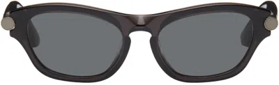 Burberry Gray Tubular Oval Sunglasses In 411287