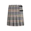 Burberry Check Archive Wool Miniskirt In Gray