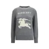 Burberry Graphic Knit Sweater With Ribbed Cuffs And Hem In Gray