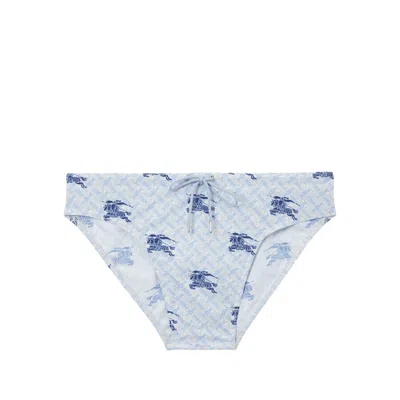 Burberry Grayes Tb Monogram And Ekd Motif Swimbriefs In Blue