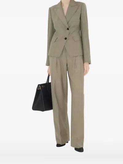 Burberry Wool Blazer In Green