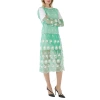 BURBERRY BURBERRY GREEN AND WHITE EMBROIDERED TULLE DRESS