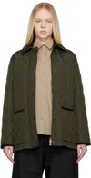 Burberry Cropped Quilted Nylon Jacket In Green
