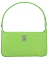 Burberry Green Calfskin Shoulder Bag With Logo In Green