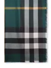 BURBERRY BURBERRY GREEN CASHMERE BLEND SCARF