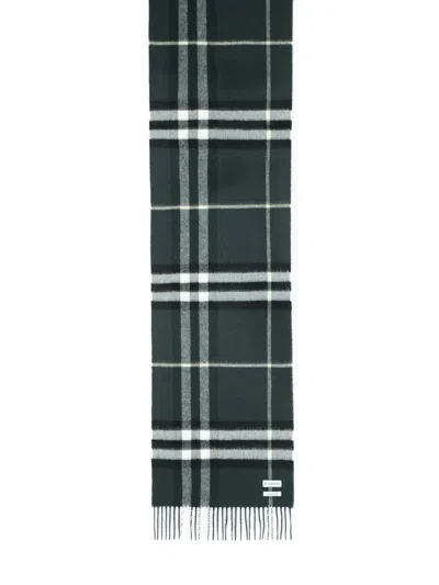 Burberry Green Cashmere Scarf In Multi