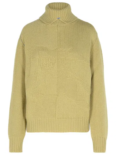 Burberry Wool Ekd Rollneck Sweater In Green